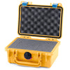 Pelican 1120 Case, Yellow with Blue Latches Pick & Pluck Foam with Convolute Lid Foam ColorCase