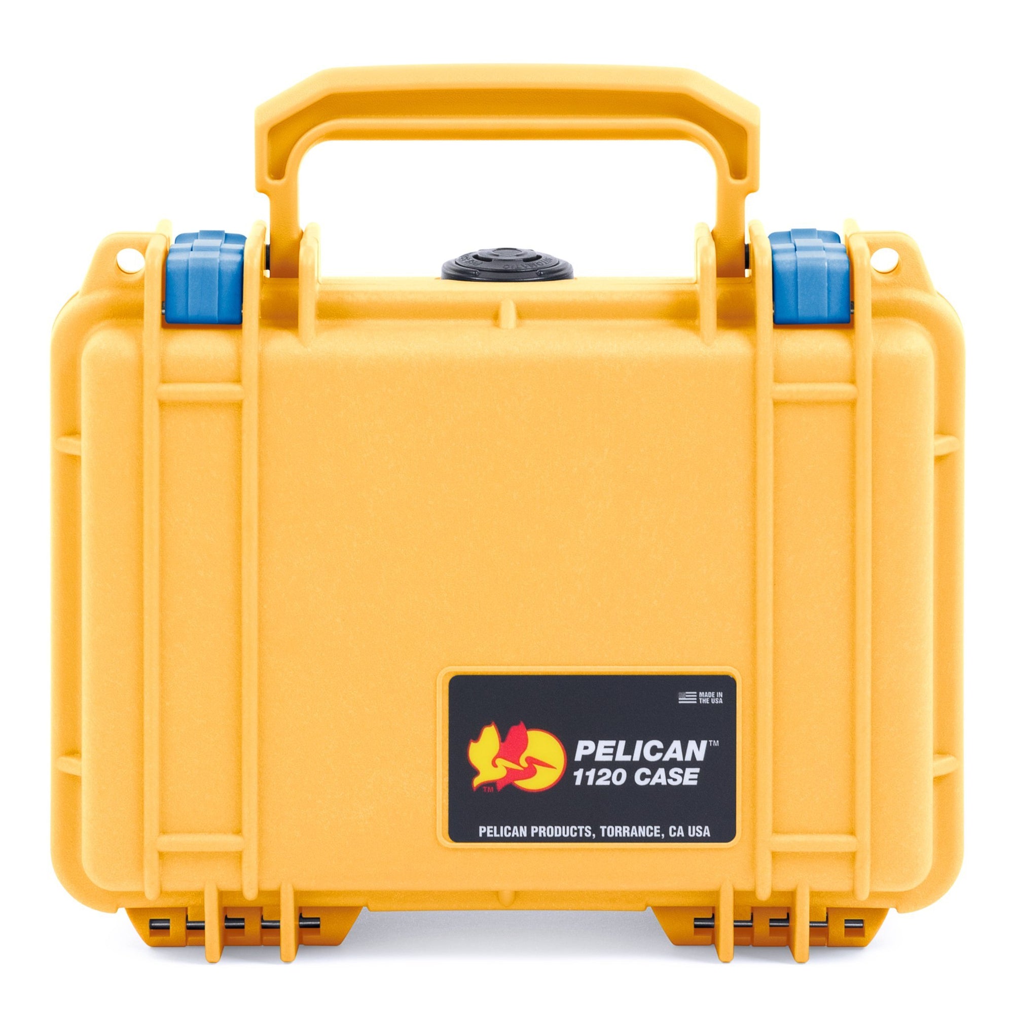 Pelican 1120 Case, Yellow with Blue Latches ColorCase 