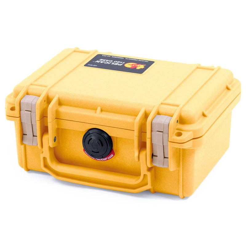 Pelican 1120 Case, Yellow with Desert Tan Latches ColorCase 