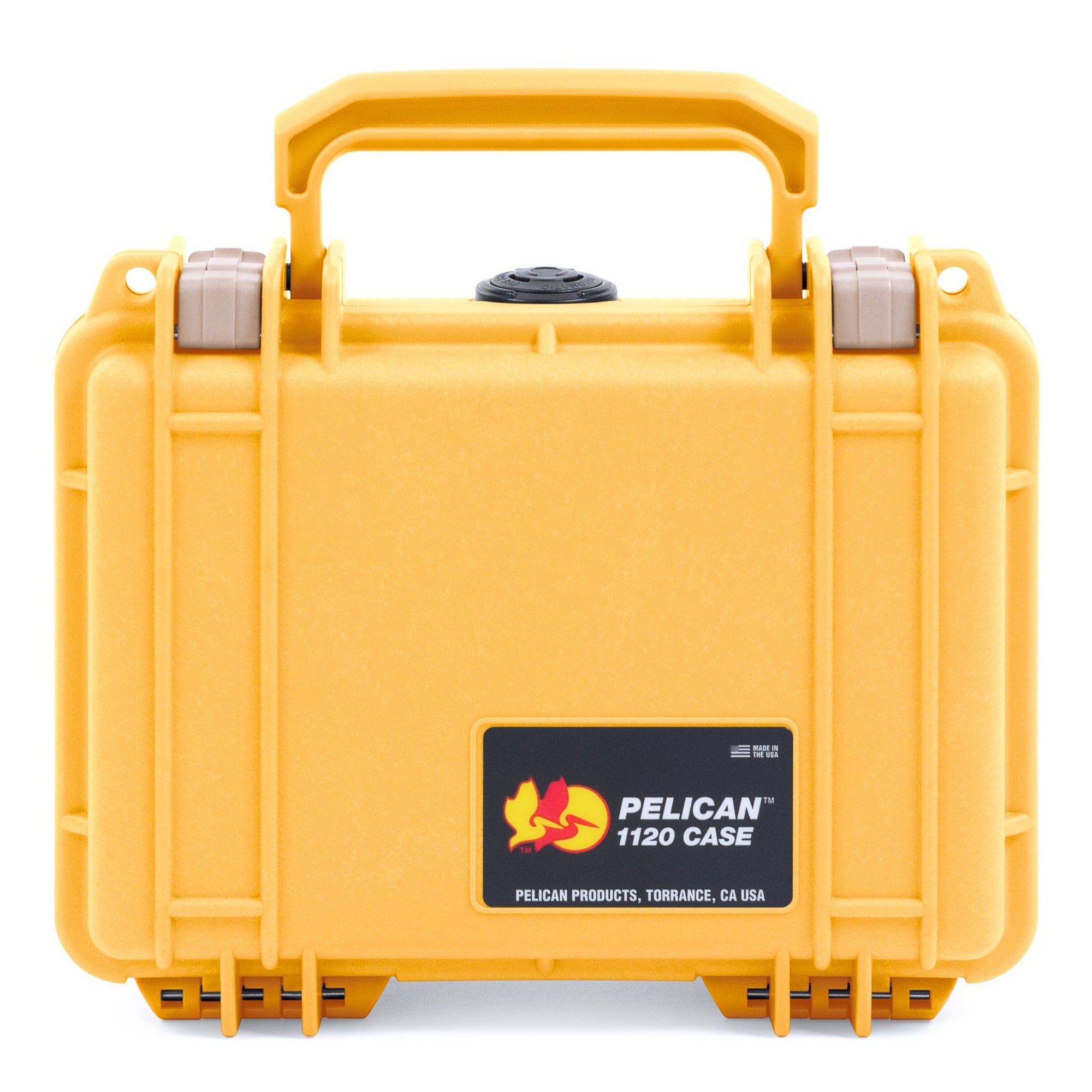 Pelican 1120 Case, Yellow with Desert Tan Latches ColorCase 