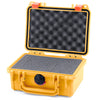 Pelican 1120 Case, Yellow with Orange Latches Pick & Pluck Foam with Convolute Lid Foam ColorCase