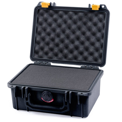 Pelican 1150 Case, Black with Yellow Latches Pick & Pluck Foam with Convolute Lid Foam ColorCase
