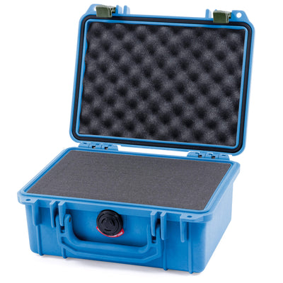 Pelican 1150 Case, Blue with OD Green Latches Pick & Pluck Foam with Convolute Lid Foam ColorCase 011500-0001-120-130