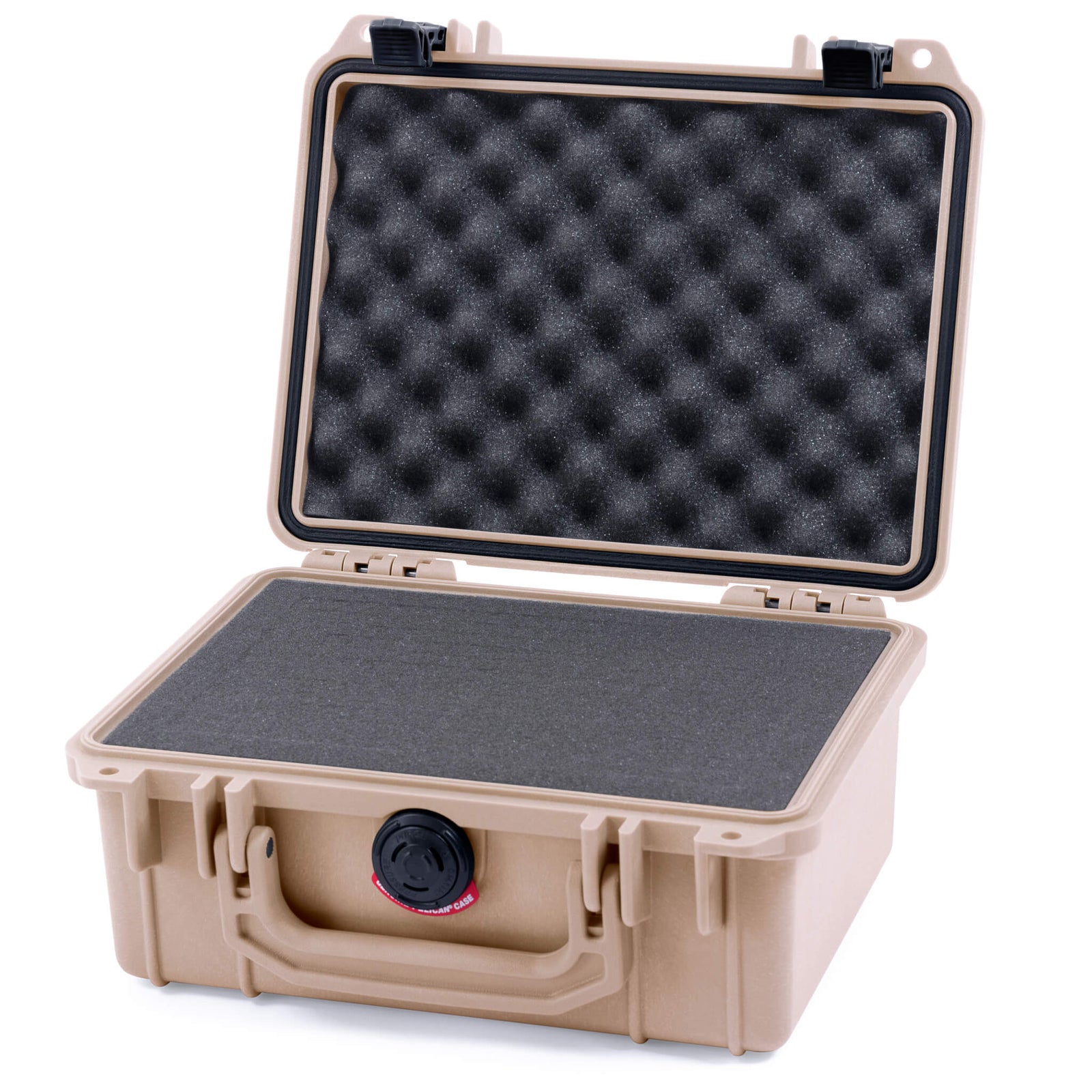 Pelican 1150 Case, Desert Tan with Black Latches Pick & Pluck Foam with Convolute Lid Foam ColorCase 011500-0001-310-110