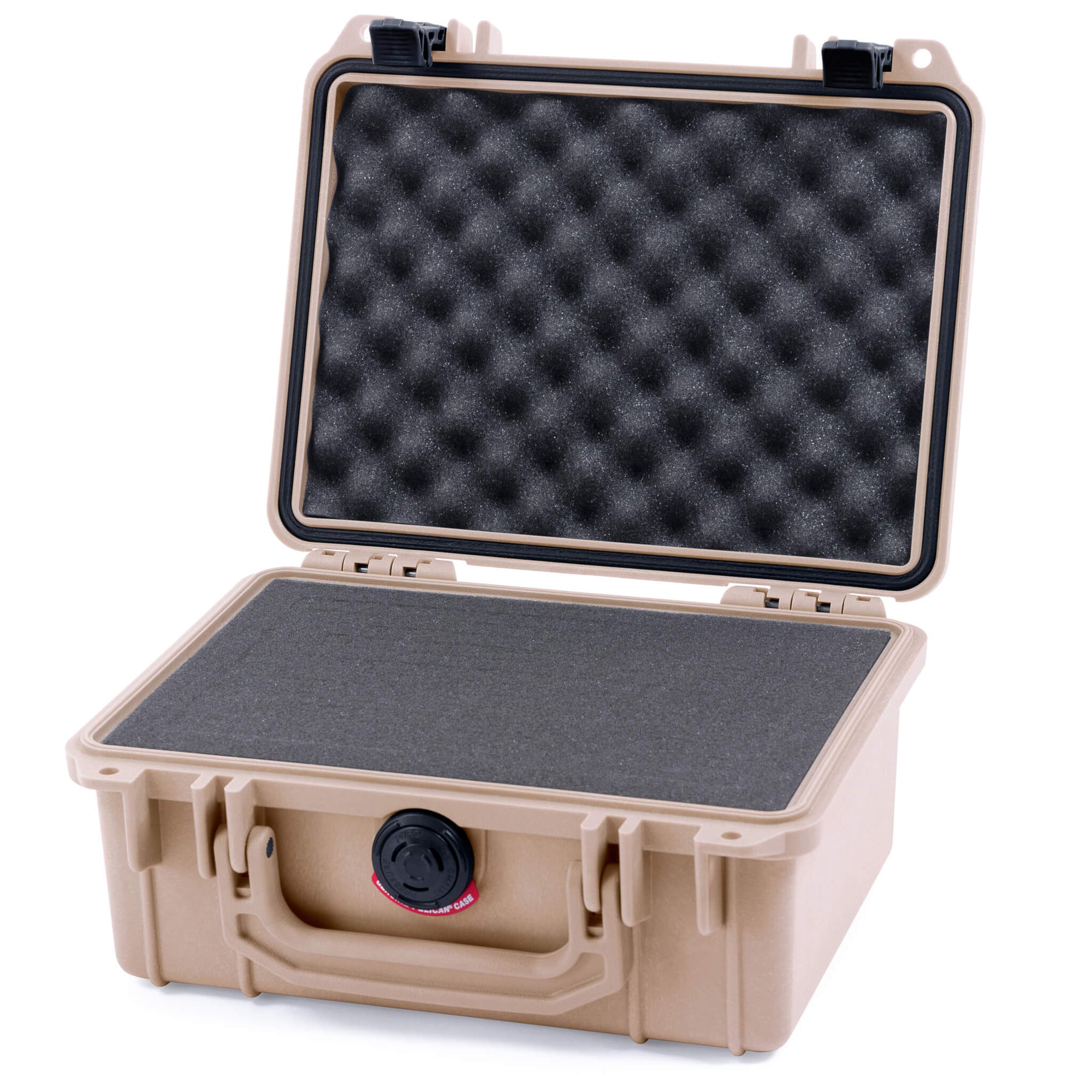 Pelican 1150 Case, Desert Tan with Black Latches Pick & Pluck Foam with Convolute Lid Foam ColorCase 011500-0001-310-110