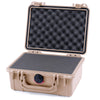 Pelican 1150 Case, Desert Tan Pick & Pluck Foam with Convolute Lid Foam ColorCase 011500-0001-310-310