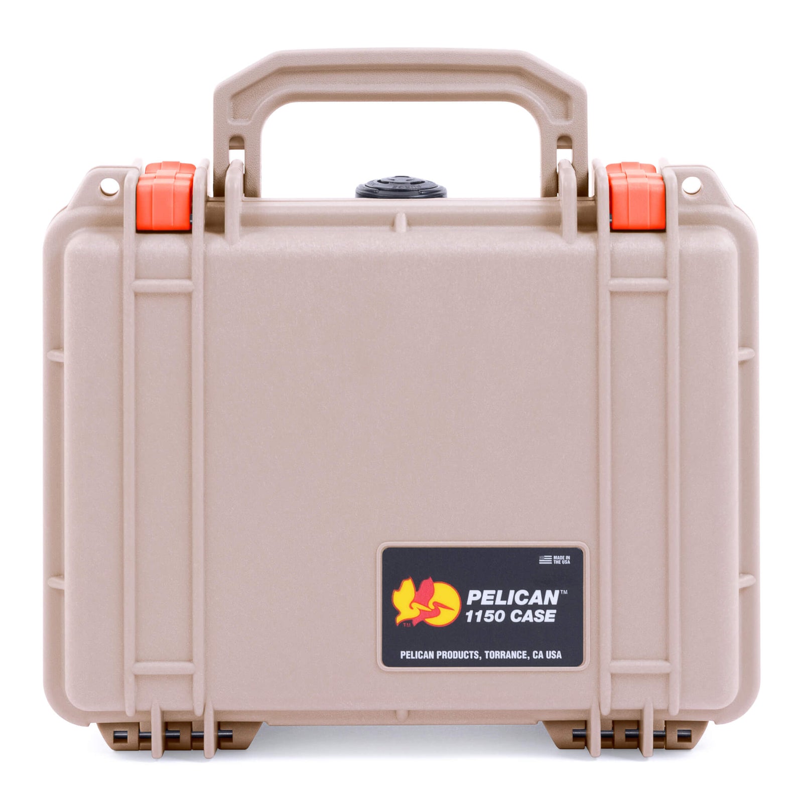 Pelican 1150 Case, Desert Tan with Orange Latches ColorCase 