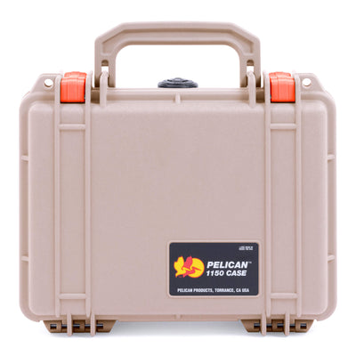 Pelican 1150 Case, Desert Tan with Orange Latches ColorCase