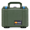 Pelican 1150 Case, OD Green with Blue Latches ColorCase