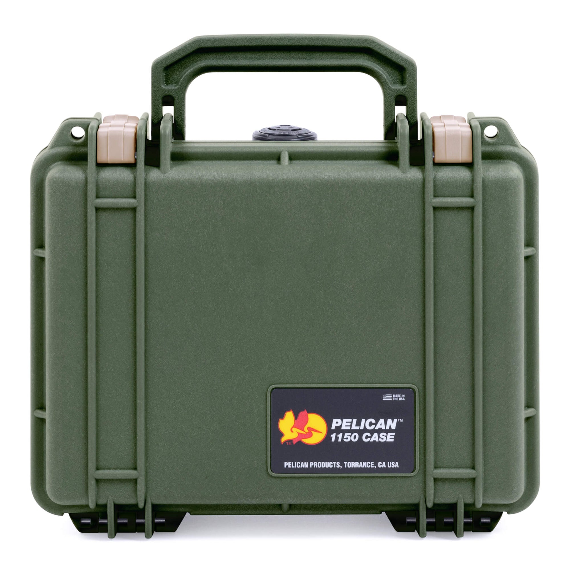 Pelican 1150 Case, OD Green with Desert Tan Latches ColorCase 