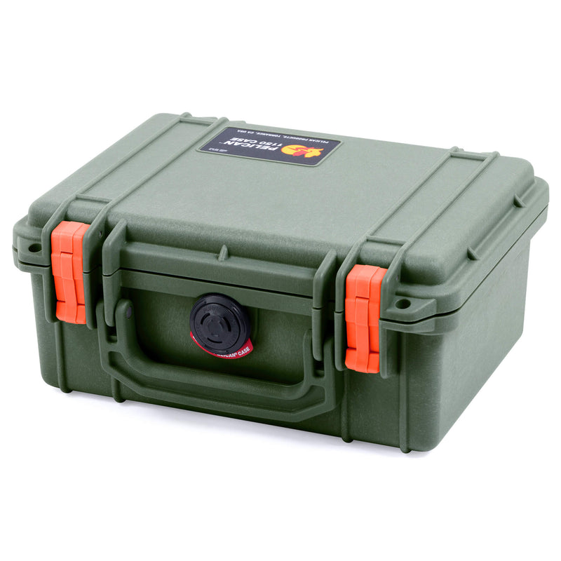 Pelican 1150 Case, OD Green with Orange Latches ColorCase 