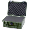 Pelican 1150 Case, OD Green with Silver Latches Pick & Pluck Foam with Convolute Lid Foam ColorCase 011500-0001-130-180