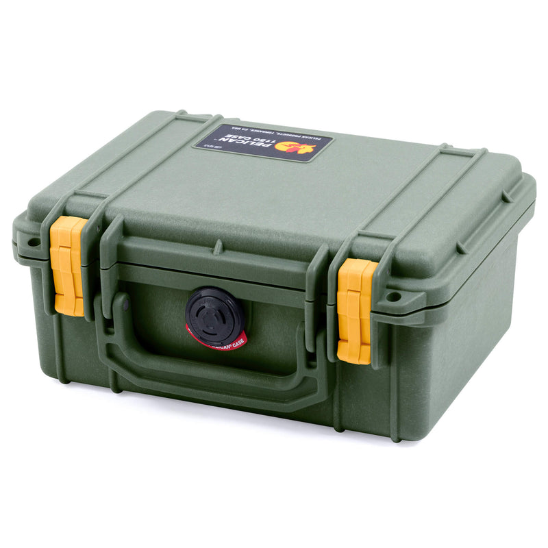 Pelican 1150 Case, OD Green with Yellow Latches ColorCase 