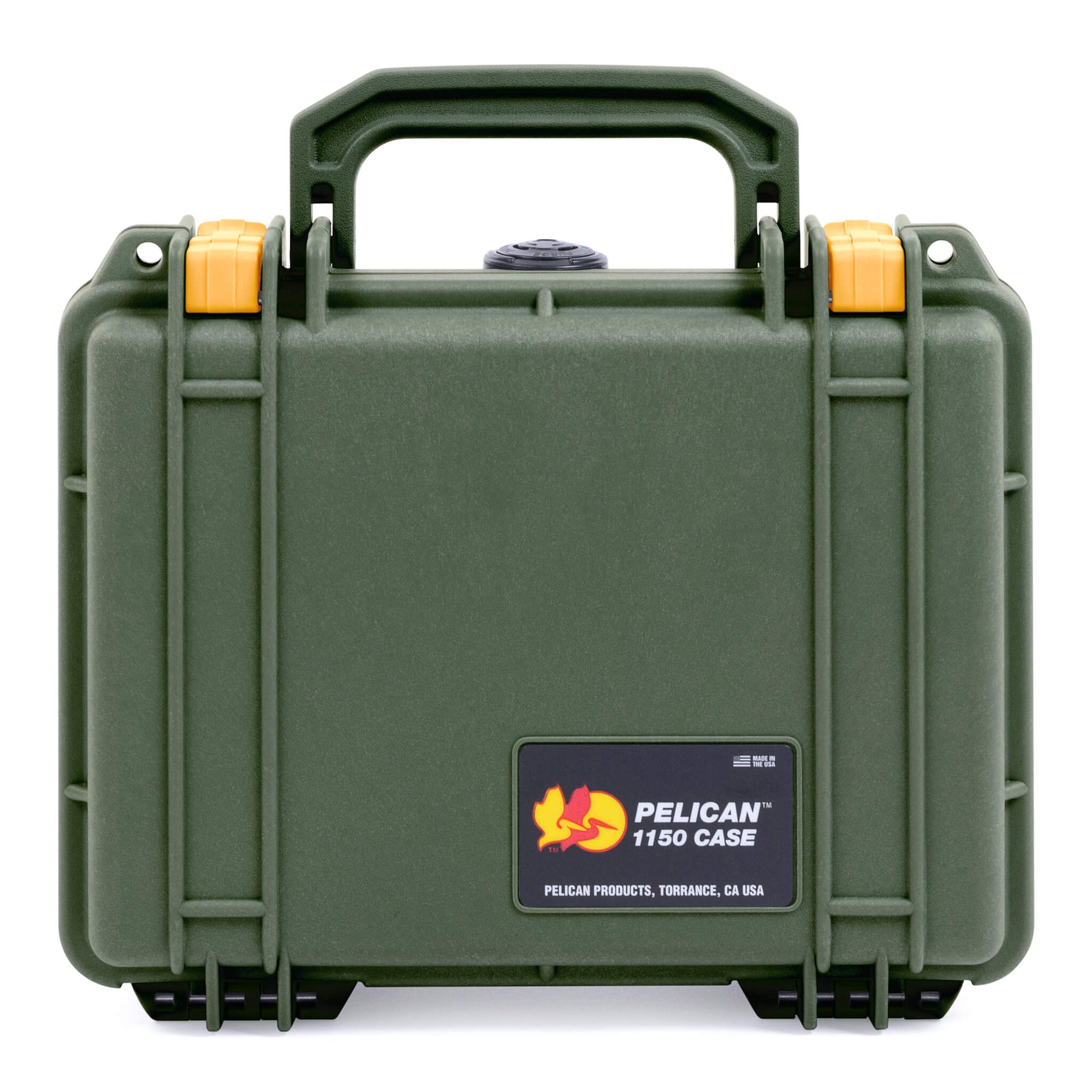 Pelican 1150 Case, OD Green with Yellow Latches ColorCase 
