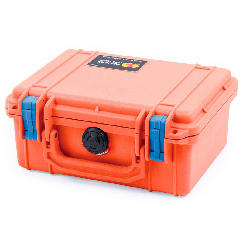 Pelican 1150 Case, Orange with Blue Latches ColorCase 