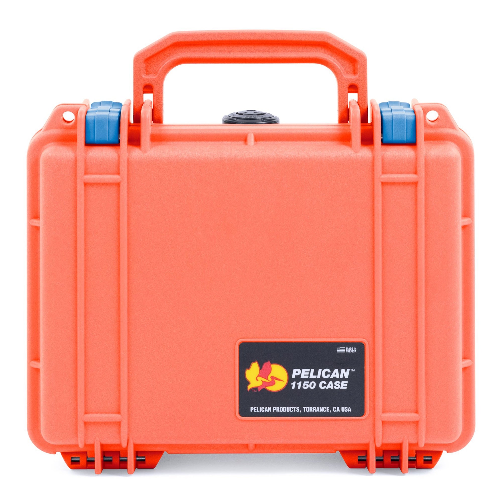 Pelican 1150 Case, Orange with Blue Latches ColorCase 