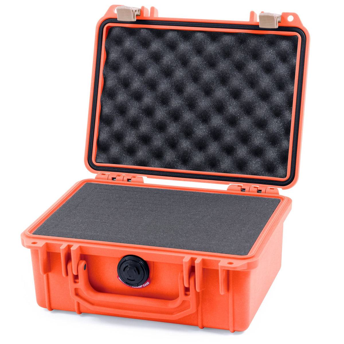 Pelican 1150 Case, Orange with Desert Tan Latches Pick &amp; Pluck Foam with Convolute Lid Foam ColorCase 011500-0001-150-310