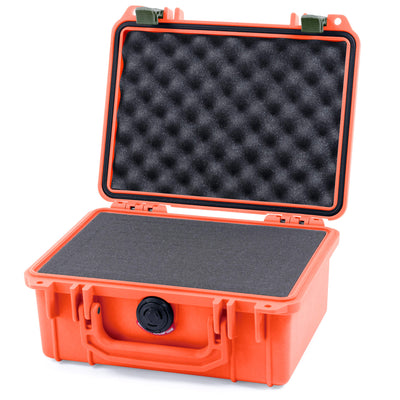 Pelican 1150 Case, Orange with OD Green Latches Pick & Pluck Foam with Convolute Lid Foam ColorCase 011500-0001-150-130