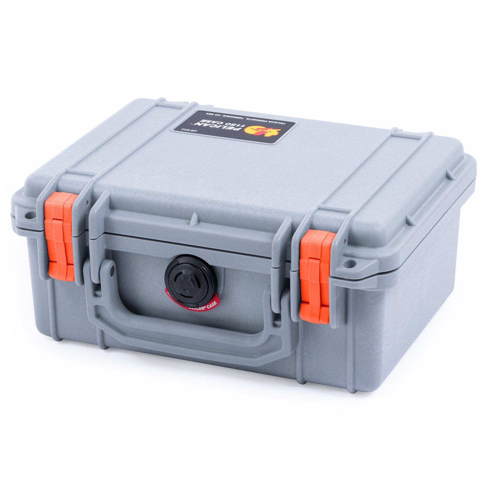 Pelican 1150 Case, Silver with Orange Latches ColorCase 