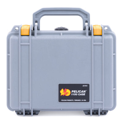 Pelican 1150 Case, Silver with Yellow Latches ColorCase