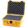 Pelican 1150 Case, Yellow with Black Latches Pick & Pluck Foam with Convolute Lid Foam ColorCase 011500-0001-240-110