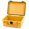 Pelican 1150 Case, Yellow with Blue Latches None (Case Only) ColorCase 011500-0000-240-120