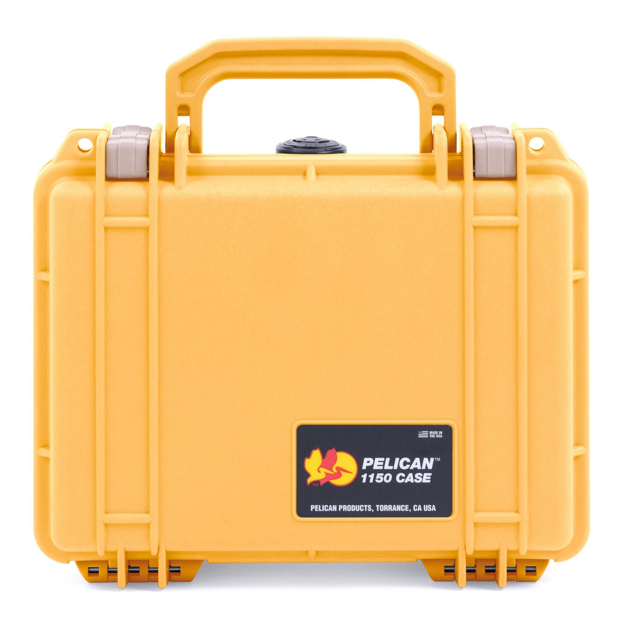 Pelican 1150 Case, Yellow with Desert Tan Latches ColorCase 