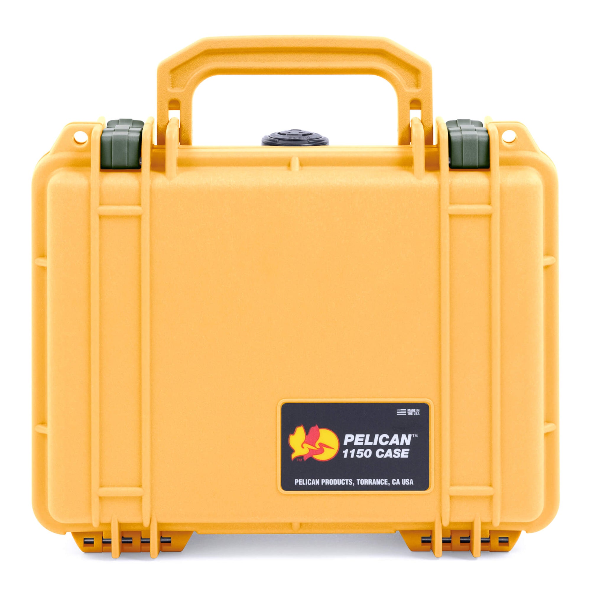 Pelican 1150 Case, Yellow with OD Green Latches ColorCase 