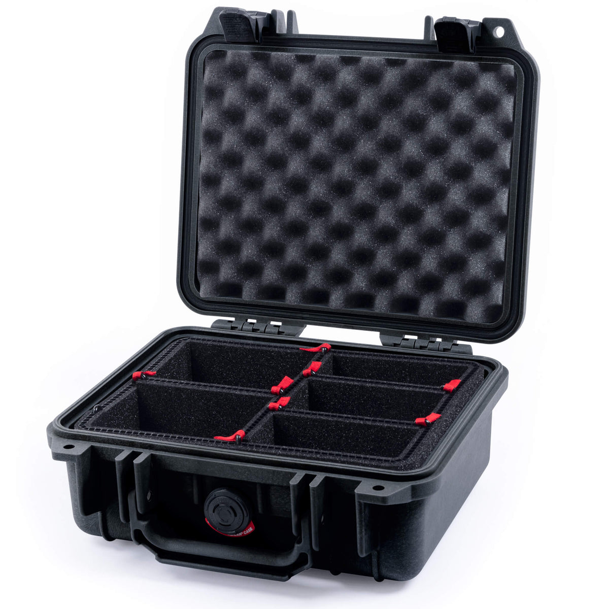 Pelican 1200 Case, Black TrekPak Divider System with Convolute Lid Foam ColorCase 012000-0020-110-110