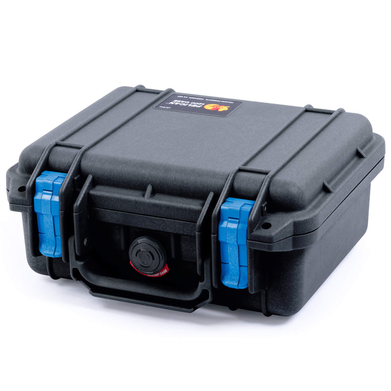 Pelican 1200 Case, Black with Blue Latches ColorCase 