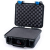 Pelican 1200 Case, Black with Blue Latches Pick & Pluck Foam with Convolute Lid Foam ColorCase 012000-0001-110-120