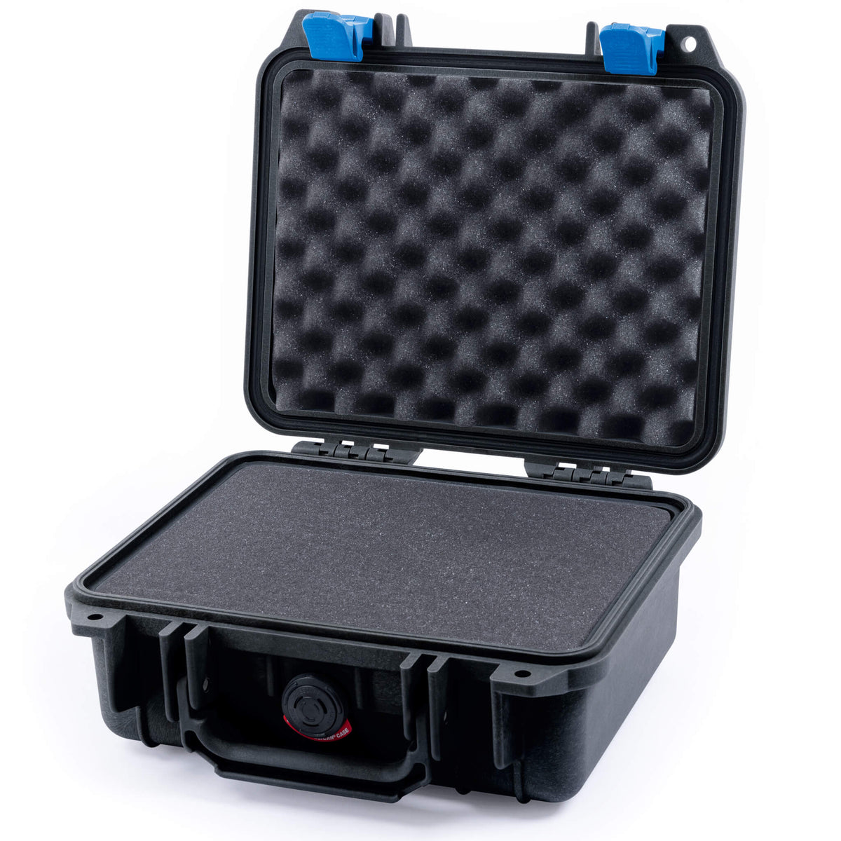 Pelican 1200 Case, Black with Blue Latches Pick &amp; Pluck Foam with Convolute Lid Foam ColorCase 012000-0001-110-120