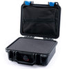 Pelican 1200 Case, Black with Blue Latches Pick & Pluck Foam with Zipper Pouch ColorCase 012000-0101-110-120