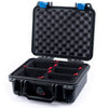 Pelican 1200 Case, Black with Blue Latches TrekPak Divider System with Convolute Lid Foam ColorCase 012000-0020-110-120