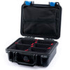 Pelican 1200 Case, Black with Blue Latches TrekPak Divider System with Zipper Pouch ColorCase 012000-0120-110-120