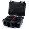 Pelican 1200 Case, Black with Desert Tan Latches TrekPak Divider System with Zipper Pouch ColorCase 012000-0120-110-310