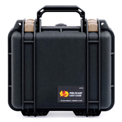 Pelican 1200 Case, Black with Desert Tan Latches ColorCase