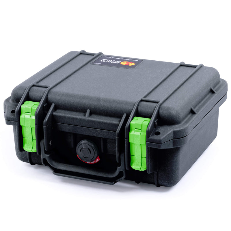 Pelican 1200 Case, Black with Lime Green Latches ColorCase 