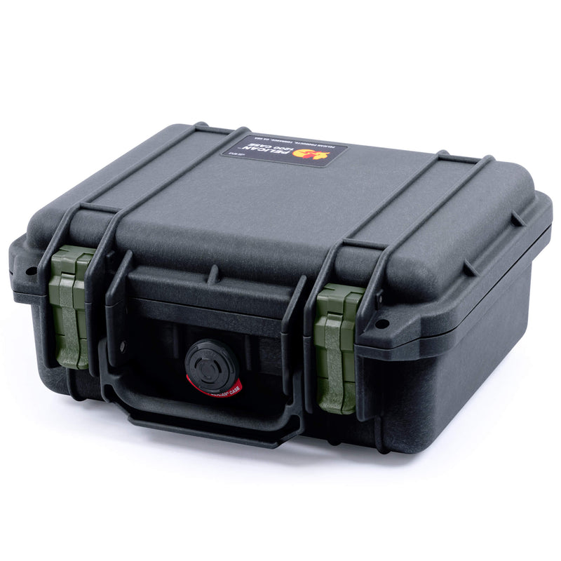 Pelican 1200 Case, Black with OD Green Latches ColorCase 