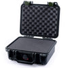 Pelican 1200 Case, Black with OD Green Latches Pick & Pluck Foam with Convolute Lid Foam ColorCase 012000-0001-110-130