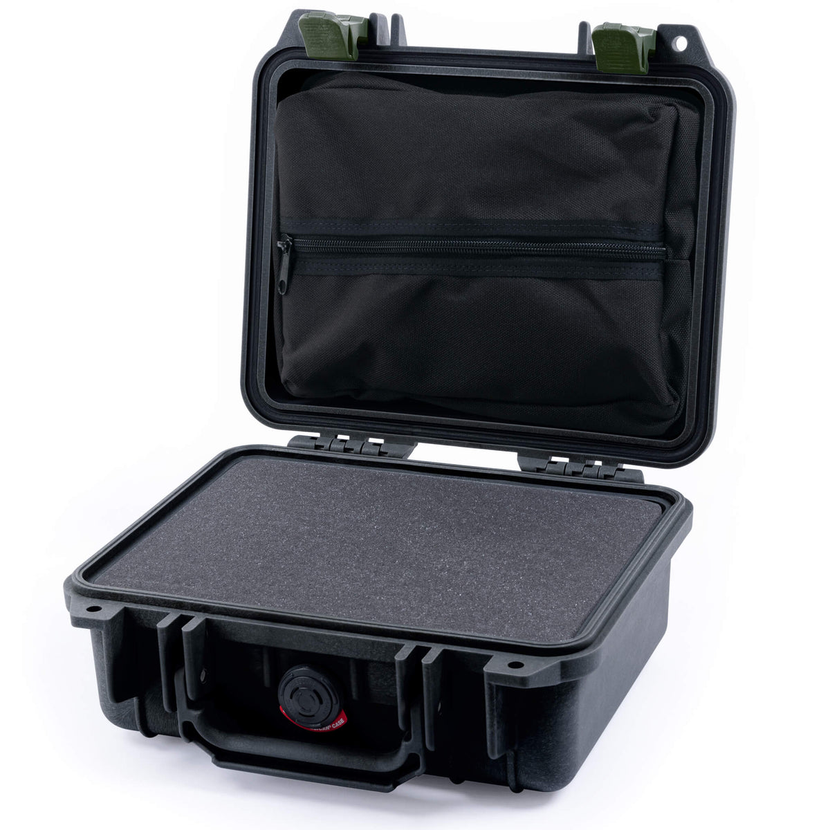 Pelican 1200 Case, Black with OD Green Latches 