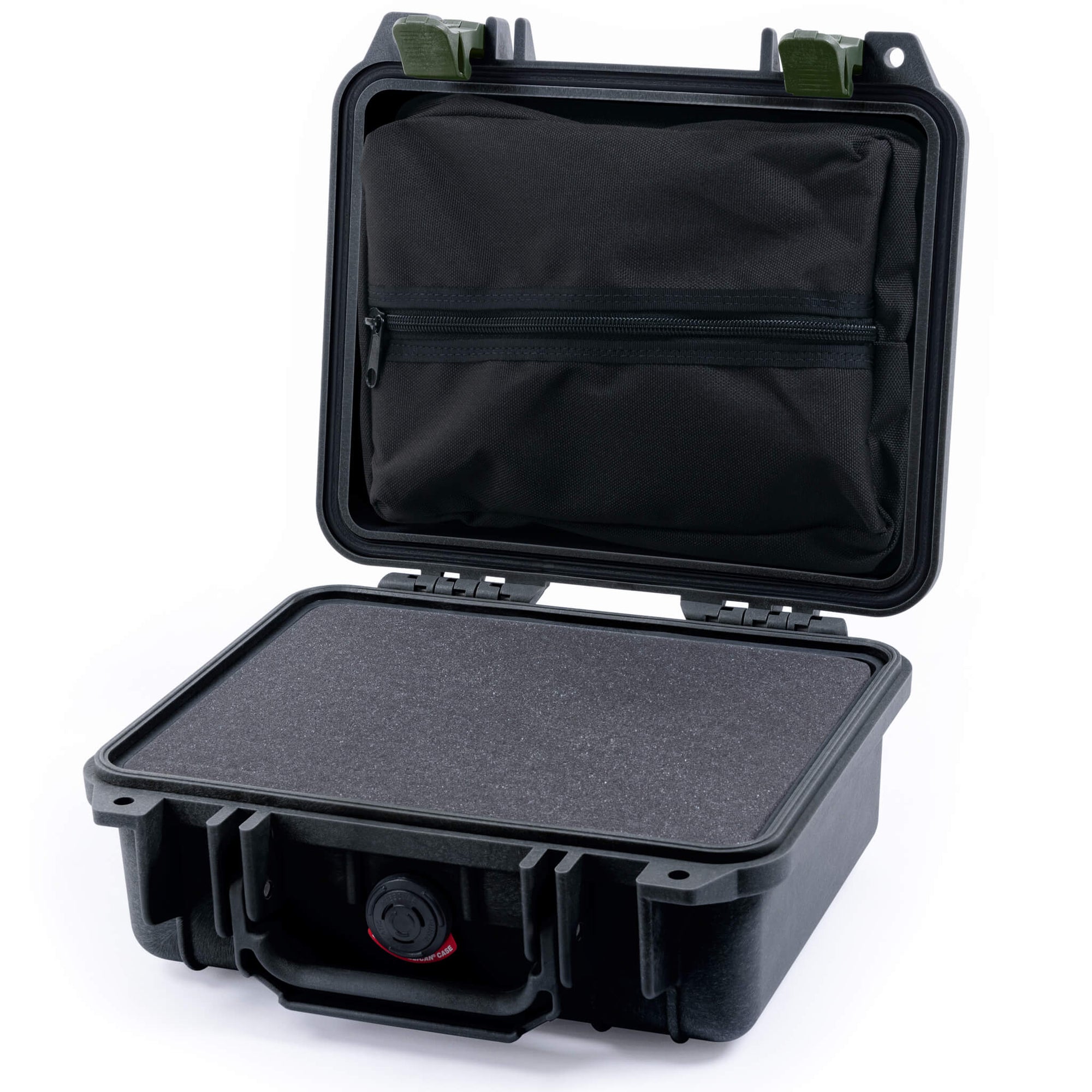 Pelican 1200 Case, Black with OD Green Latches