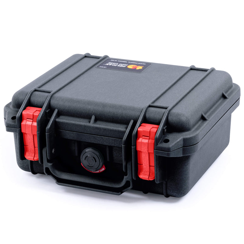 Pelican 1200 Case, Black with Red Latches ColorCase 