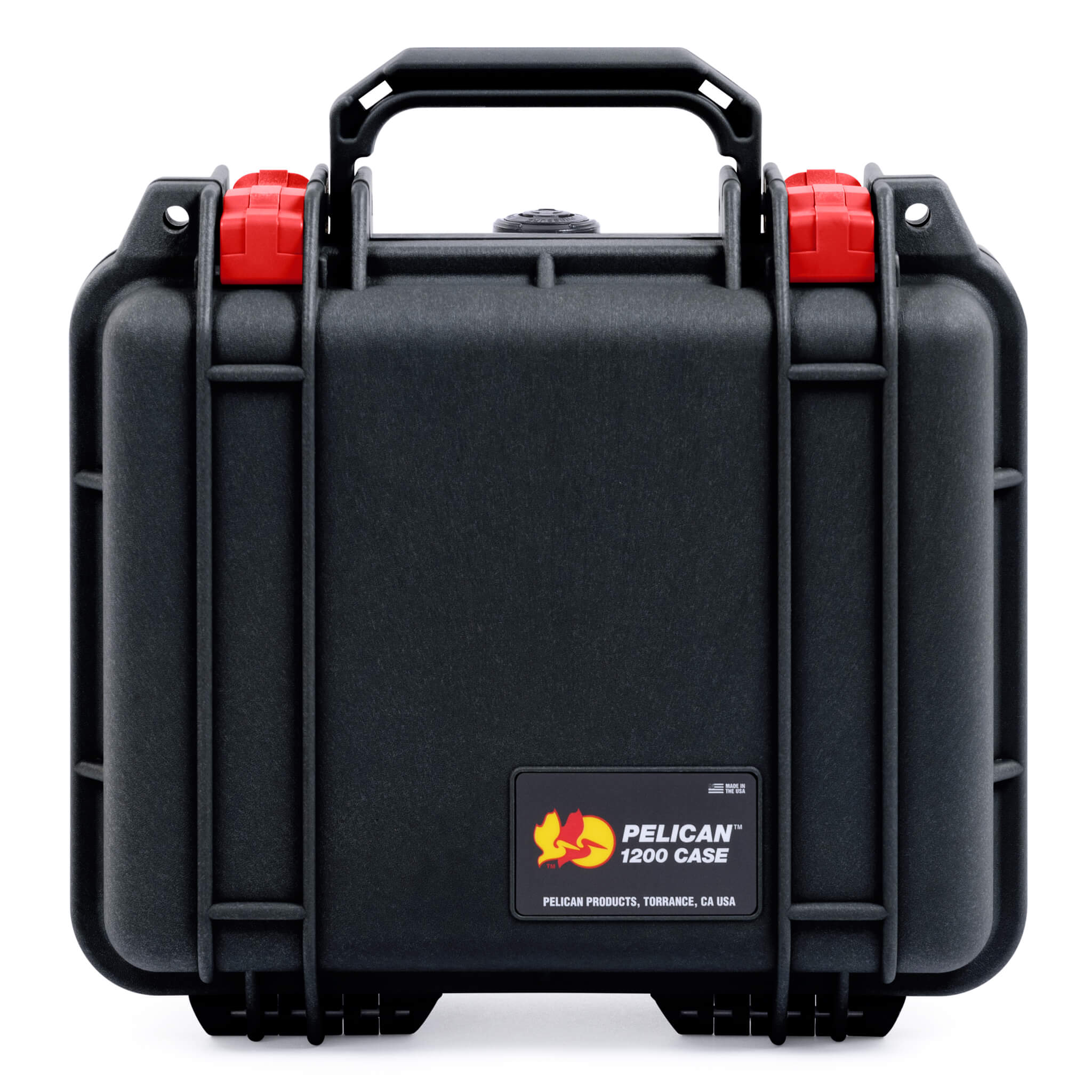 Pelican 1200 Case, Black with Red Latches - ColorCase