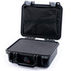 Pelican 1200 Case, Black with Silver Latches Pick & Pluck Foam with Zipper Pouch ColorCase 012000-0101-110-180
