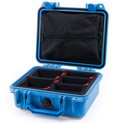 Pelican 1200 Case, Blue TrekPak Divider System with Zipper Pouch ColorCase 012000-0120-120-120