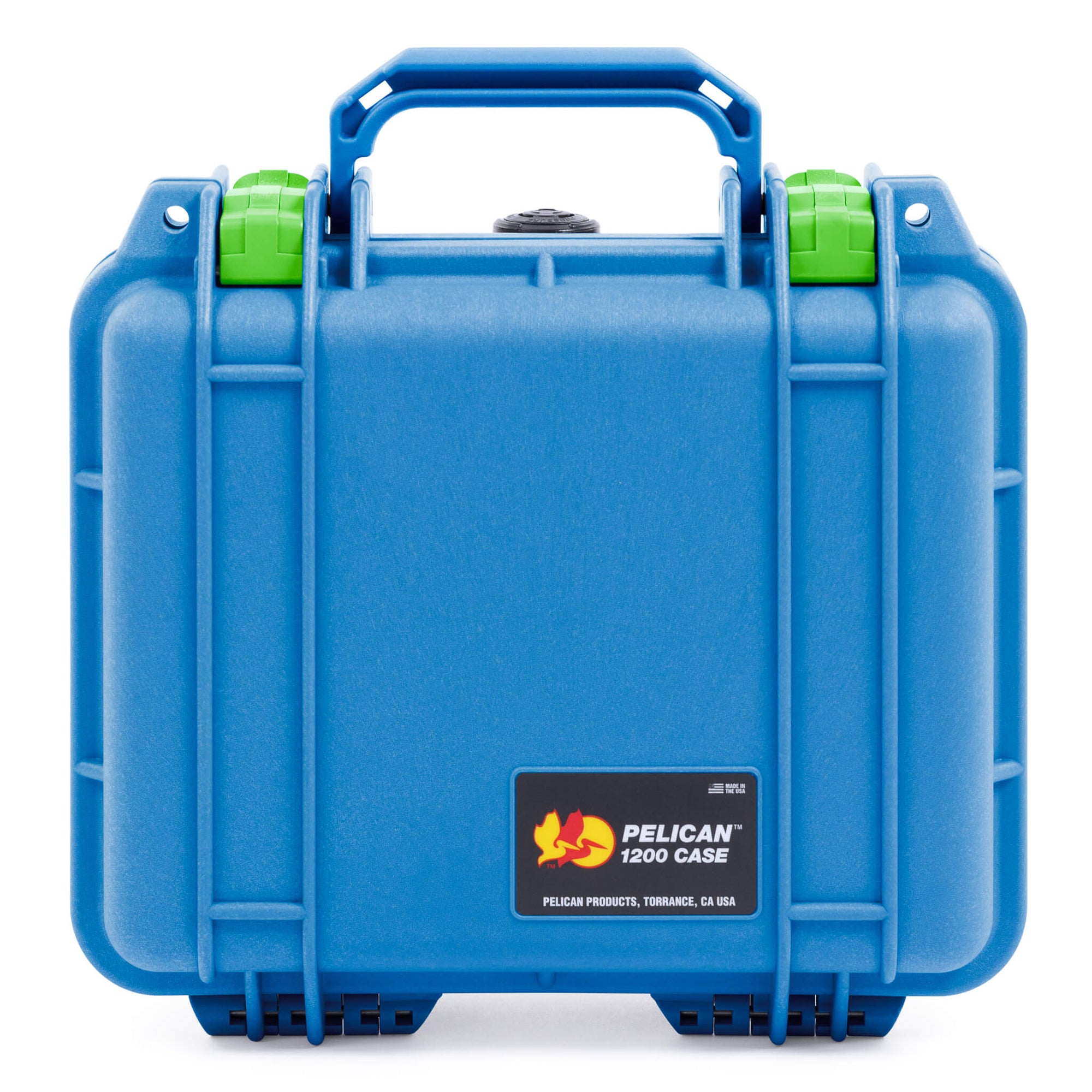 Pelican 1200 Case, Blue with Lime Green Latches ColorCase 