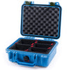 Pelican 1200 Case, Blue with OD Green Latches TrekPak Divider System with Convolute Lid Foam ColorCase 012000-0020-120-130