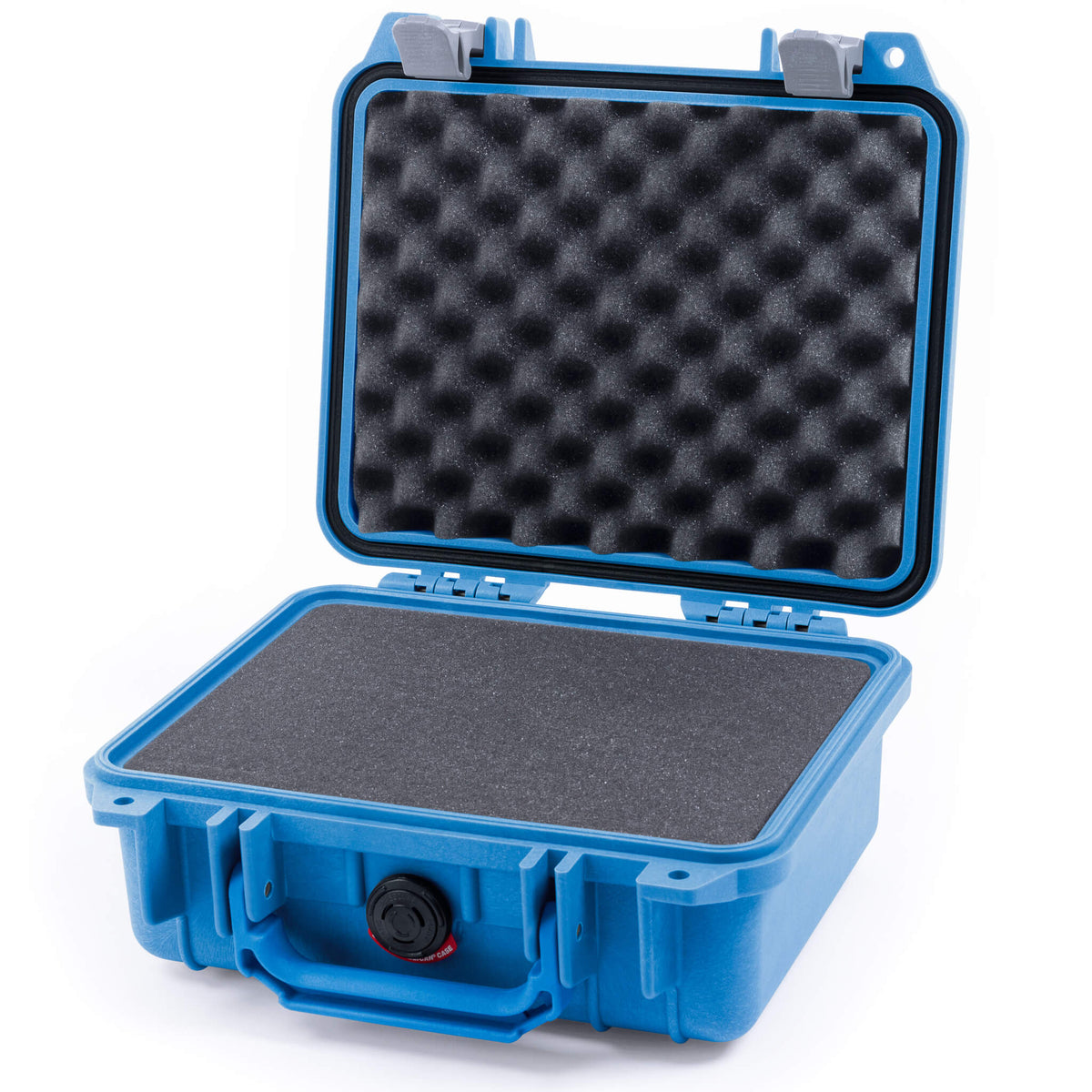 Pelican 1200 Case, Blue with Silver Latches Pick &amp; Pluck Foam with Convolute Lid Foam ColorCase 012000-0001-120-180