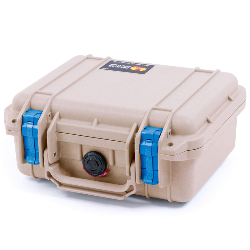 Pelican 1200 Case, Desert Tan with Blue Latches ColorCase 